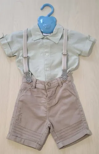 CONJUNTO COM CAMISA MANGA CURTA E SUSPENSÓRIO PARAISO