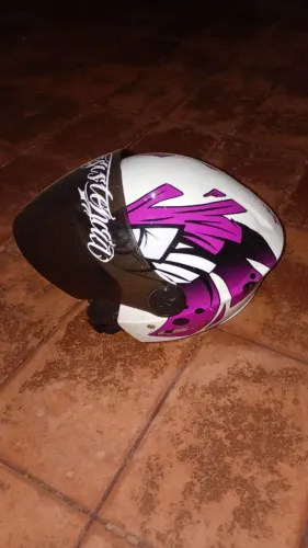 Capacete aberto LS2 tribal roxo