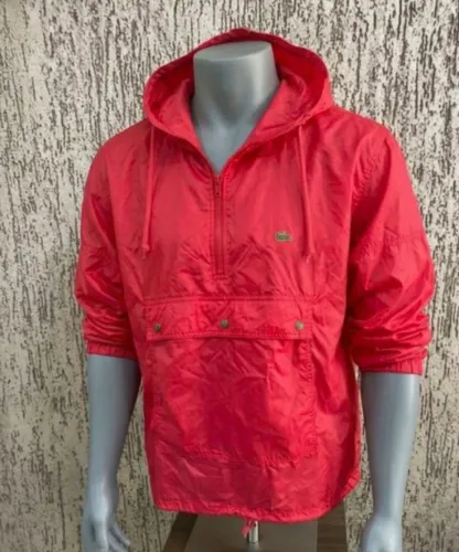 jaqueta corta-vento (anorak) vintage da izod lacoste, um modelo clássico de nylon do