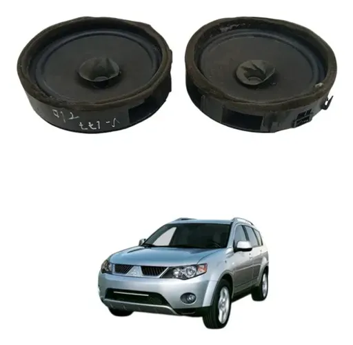Par Auto Falante Porta Mitsubishi Outlander 3.0 2010 2011 Preto