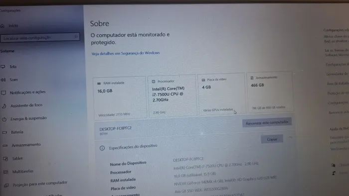 Notbook Lenovo i7 7g 16 de ram