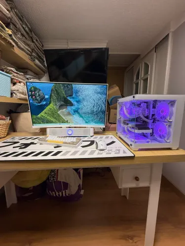 Setup Gamer Full White Completo | Ryzen 5 + RX 6600