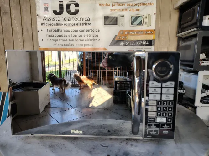 Microondas Philco 31 Litros Espelhado Cinza Grafite Garantia 3 Meses Temos Tele Entrega 
