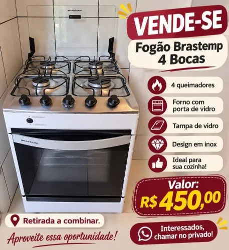 Fogão 4 bocas Brastemp 