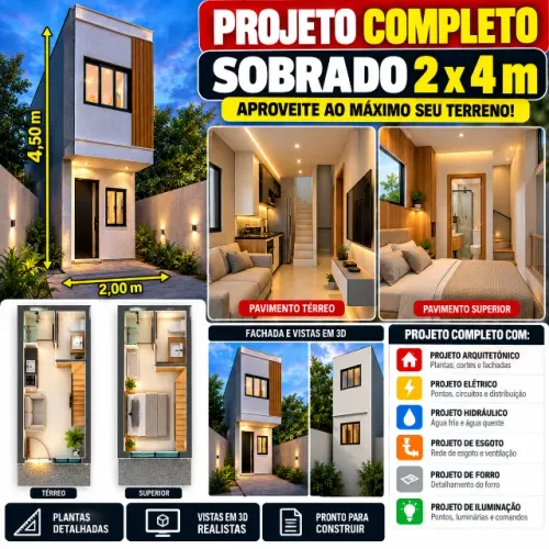 projeto casa pequena 2x4