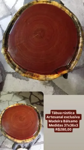 Tábua artesanal rústica Balsamo 