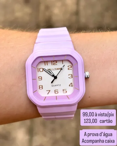 Relógio Feminino Lilais de Silicone 