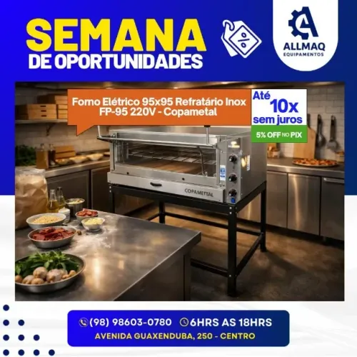 Forno Elétrico de Lastro 95x95 COPAMETAL