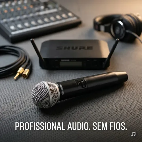 ? MICROFONE SHURE SEM FIO SM58 ORIGINAL + SISTEMA SEM FIO GLXD4