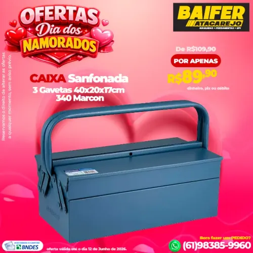 Caixa Sanfonada 3 Gavetas 40x20x17cm 340 Marcon