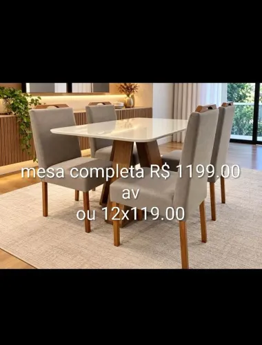 Mesa 4 cadeiras novas pronta entrega