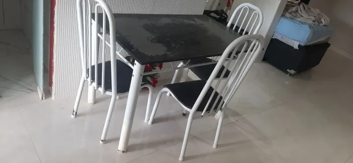 Mesa granito com 3 cadeiras