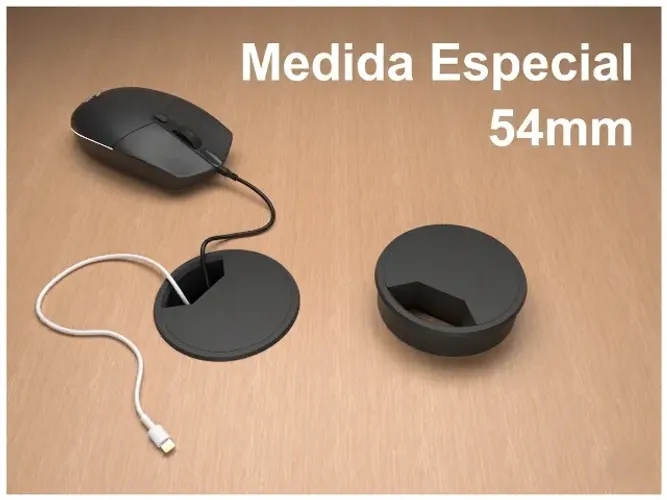 Kit 4 Acabamento Passa Fio Organizador Furo De Mesa 54mm
