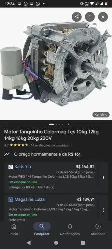 Motor de tanquinho de láva roupa 