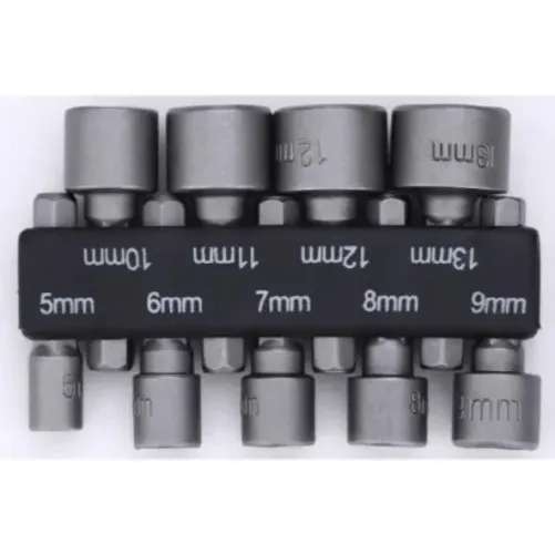 PROMOÇÃO - Jogo com 9 soquetes canhão 5mm a 13mm