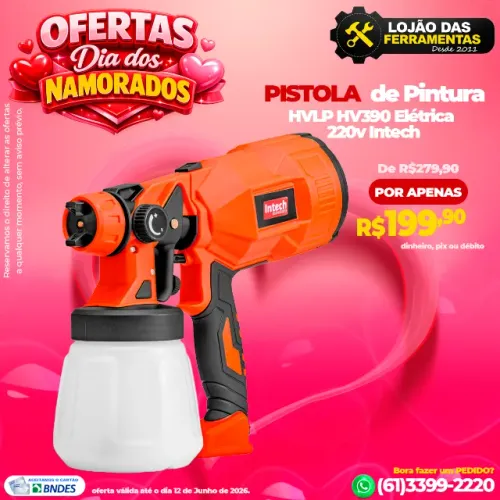 Pistola de Pintura Elétrica HVLP HV390 220v Intech
