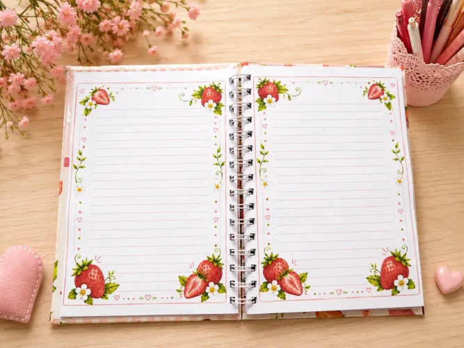 Caderno A5 80 Folhas decoradas