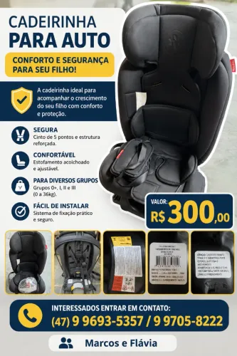 Cadeirinha para Auto Fisher-Price 0 a 36 kg - Conservada - R$ 300,00