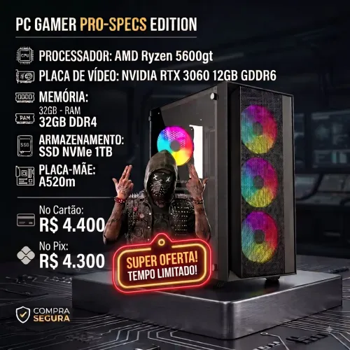 Pc Gamer Rtx 3060 12deram Amd Ryzen 5600gt 32 Gb Ram Ssd 1tb