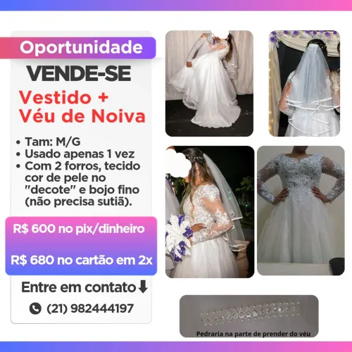 Vestido de noiva + véu