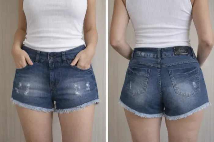 Short Jeans Código Girl Tam 40 - Destroyed, Barra Desfiada, Seminovo