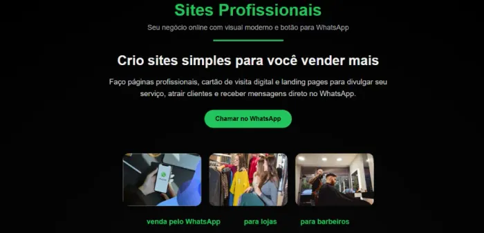 Crio site profissional para pequenos negócios