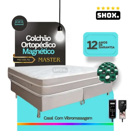 Colchão Casal Shox Master Com Vibromassagem Ortopédico 188x138x25cm 