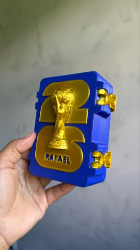 Caixinha porta figurinhas da copa personalizada