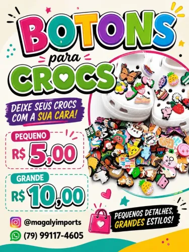 Botons pra crocs unissex