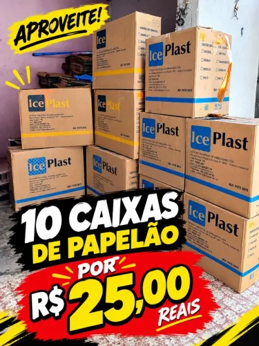 Caixa de papelao na oferta