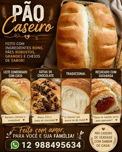 ? Pão Caseiro Fresquinho Todos os Dias! ?