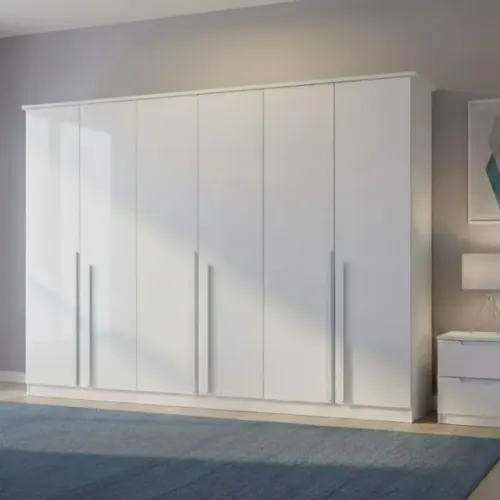 Guarda-roupa Casal Bianca 6 Portas Larg. 2.30m 100% MDF - Bianchi