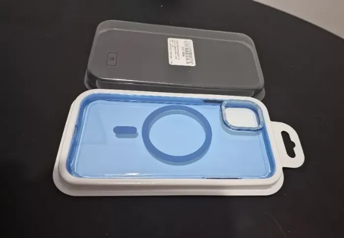 Capinha para IPhone 11 Case Premium MagSafe Metalring Protection Cor Azul Transparente