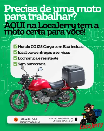 Aluguel de motos - com baú incluso ultimas unidades