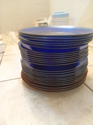 Pratos Duralex - Azul e Marron