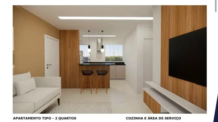 Apartamento de 2 quartos 1 banheiro 1 vaga