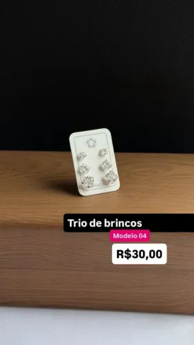 Trio de Brincos Modelo 04 Prata 925