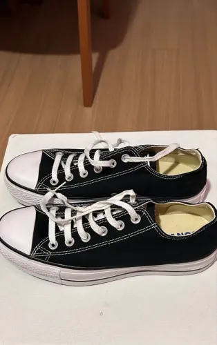 Tênis All Star Chuck Taylor Preto Cano Baixo - Tamanho 38 BR