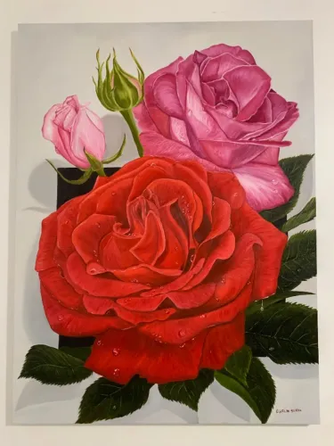 Tela a óleo floral nova