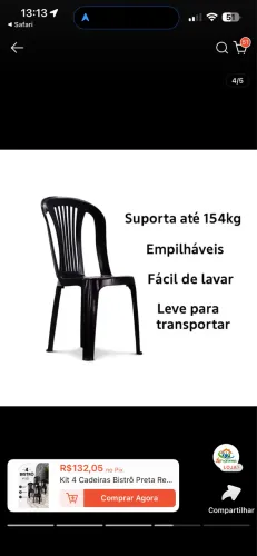 Cadeira de plástico