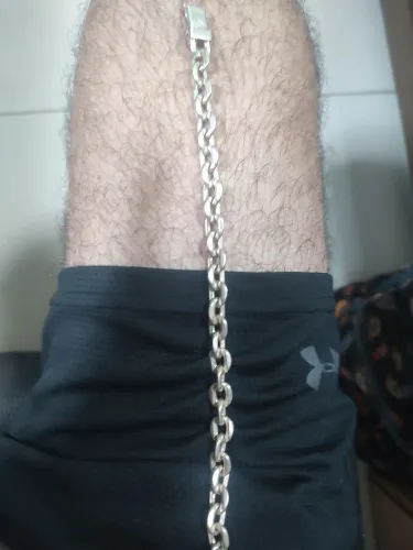 Pulseira de prata grossa, prata 950.