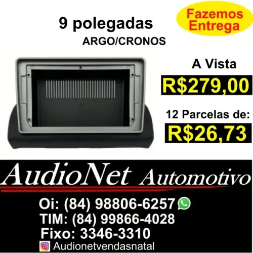 Moldura 2 Din 9 Polegadas Multimidia Painel Cronos 2017 A 2023 Preto C/friso Grafite Carro