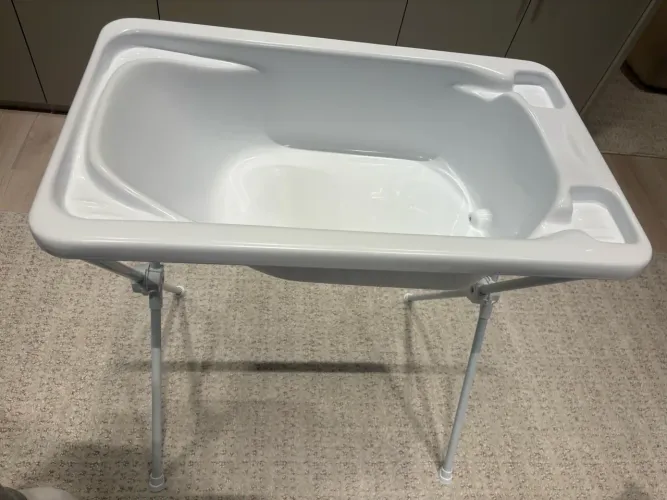 Banheira de Bebê com suporte Dobrável Galzerano - Acqua Trio Branco 20L