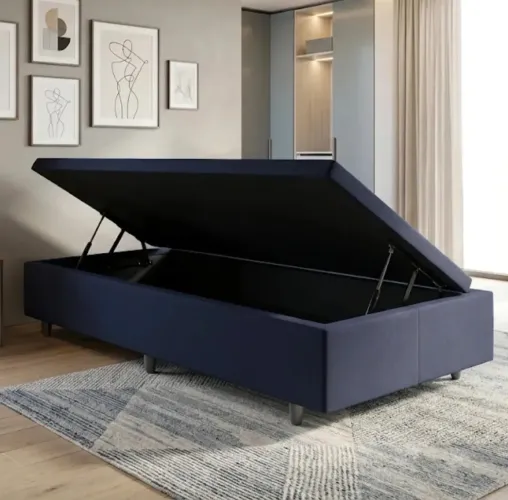 Box Baú Solteiro Suede 88x188x41