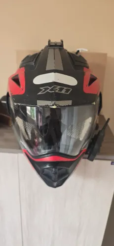 Capacete X11 Crossover Adventure Cinza Vermelho
