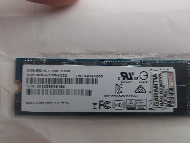 SSD Sandisk X400 512gb M.2 2280 Sata Sd8sn8u-512g-1006 nao é nvme