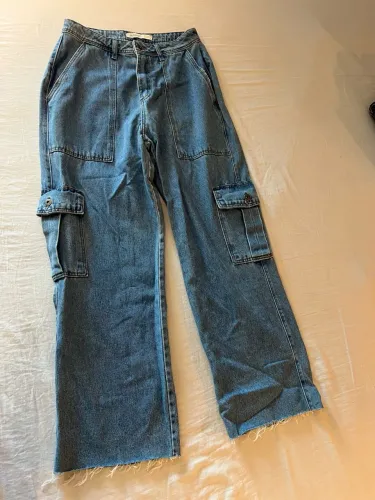 calça cargo jeans clara tamanho 40