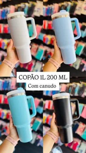 Copão Térmico 1L 200 ML Com Canudo 