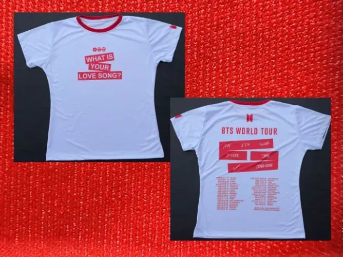 Camiseta BTS World Tour 2026/2027 (Datas Oficiais) - Exclusiva Sublimada (Branca)