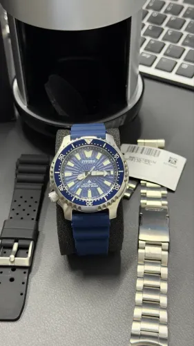 Citizen Promaster Fugu NY0136-52L Automático Safira + 2 Pulseiras